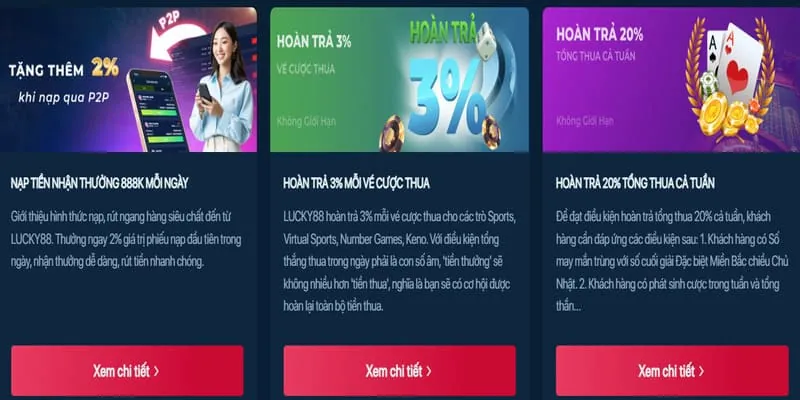 Hoàn trả cược không giới hạn hàng ngày và hàng tuần